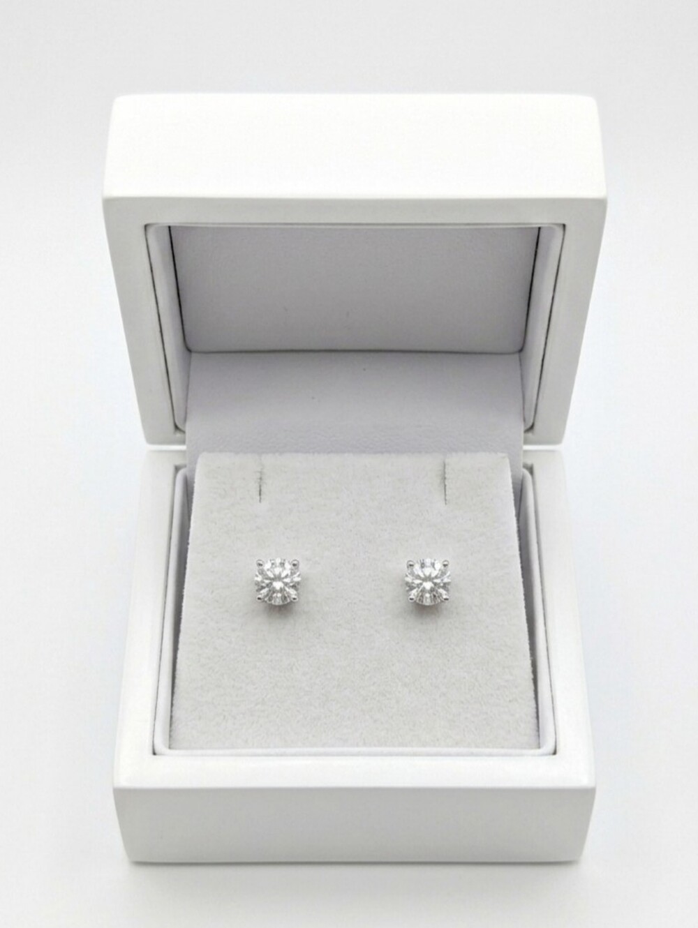 925 Sterling Silver [0.50ct] Moissanite Stud Earrings [3.7mm]